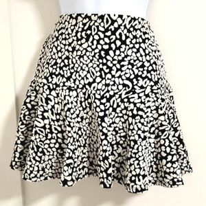 Guess Black & White Animal Pattern Skirt